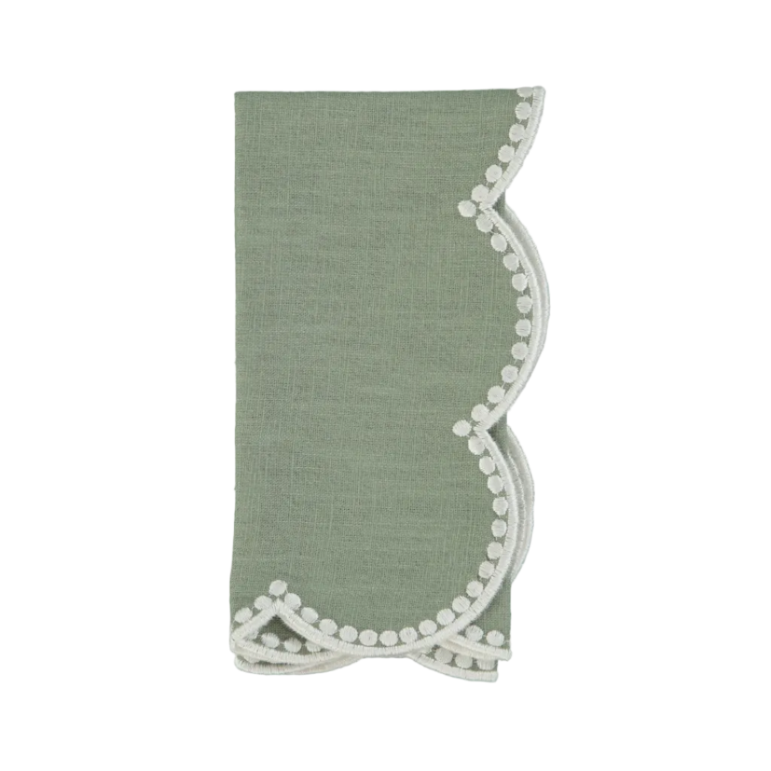 Guardanapo Gotas, Verde Claro com Branco