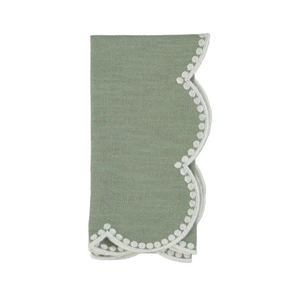 Guardanapo Gotas, Verde Claro com Branco