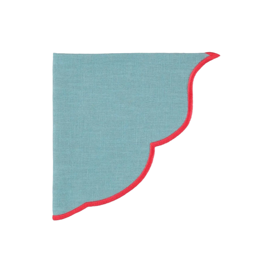 Napkin Violeta, Blue with Red