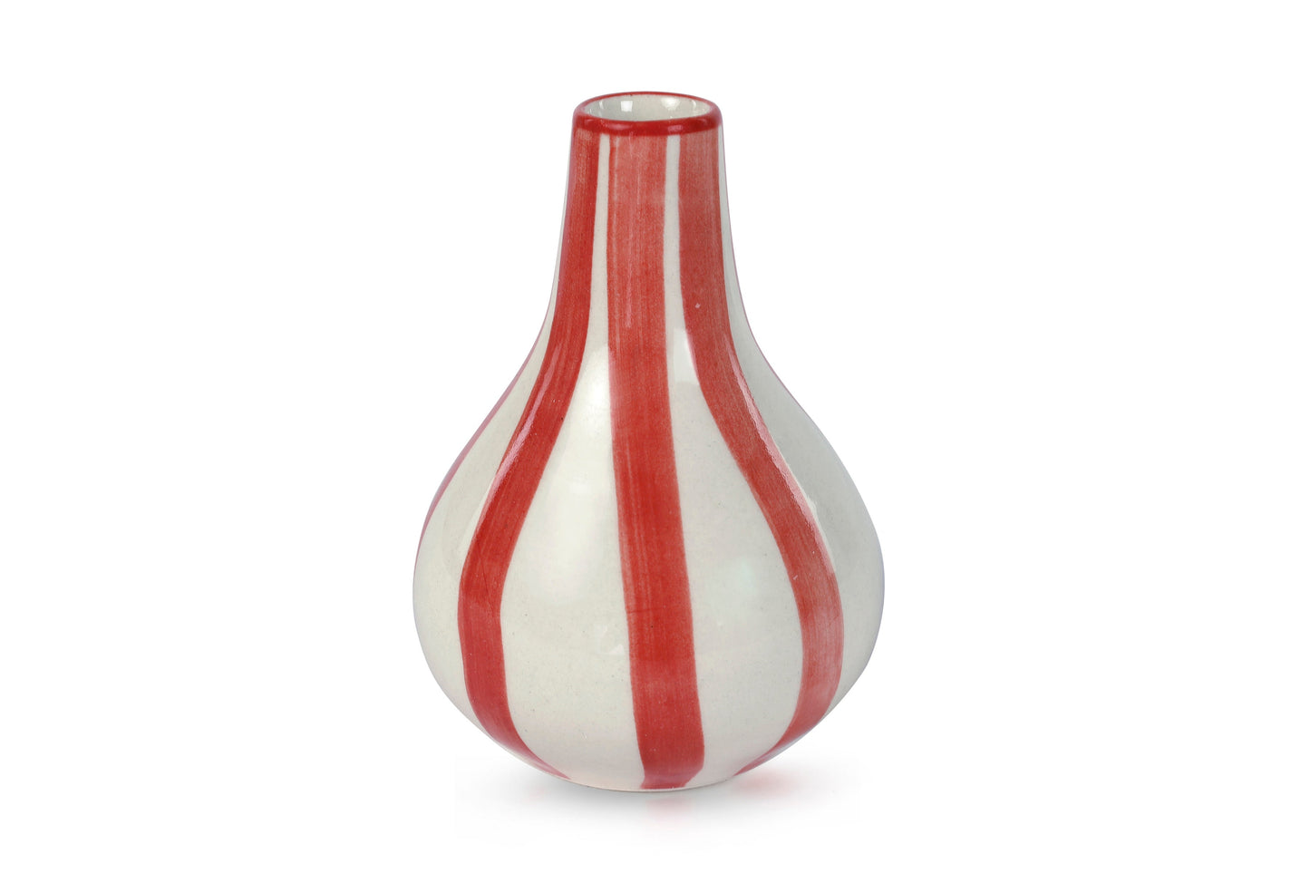 Ceramic Stripe Bud Vase, Red (SET OF 2)