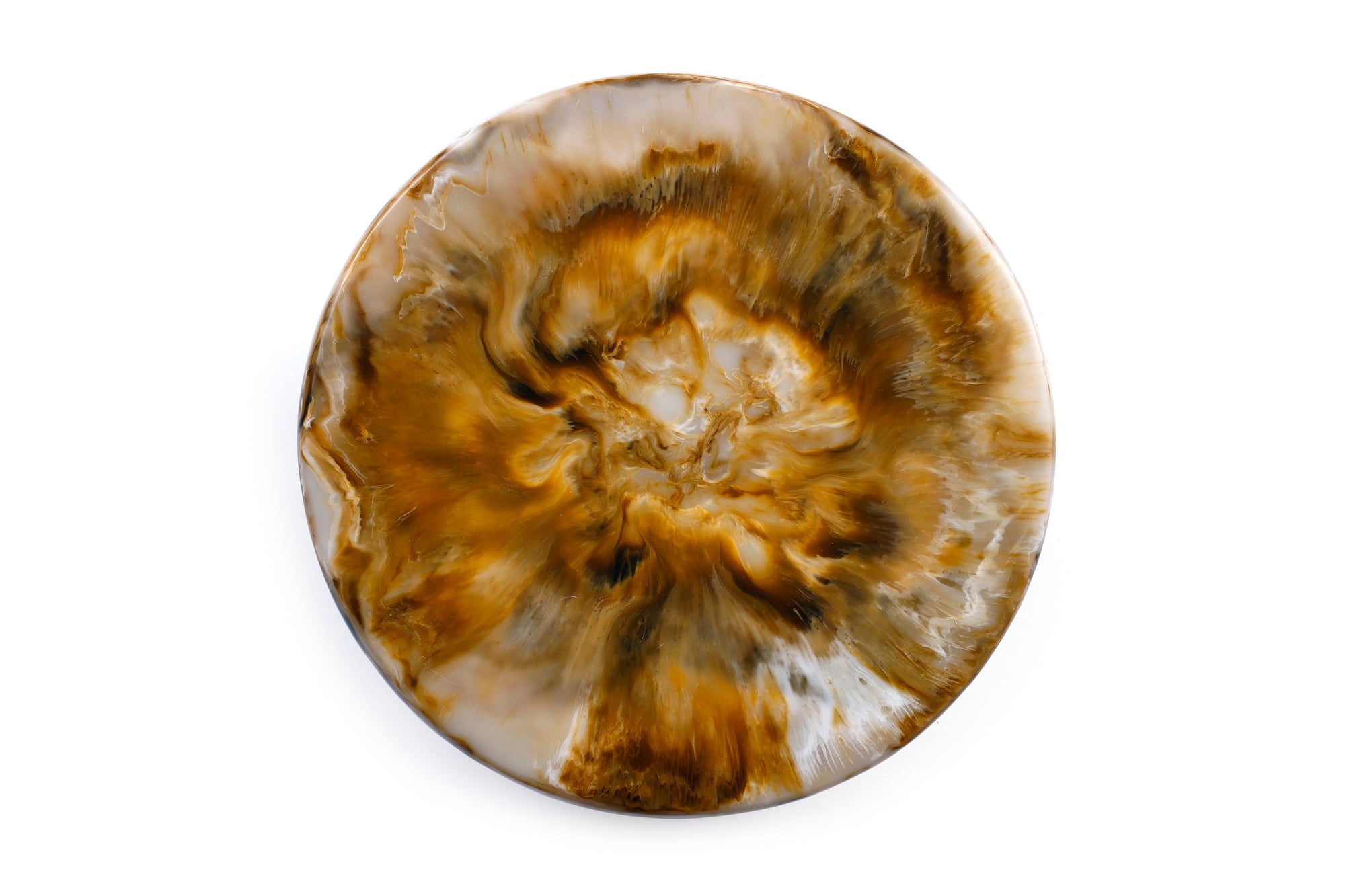Scallop Resin Cake Stand, Brown  - 9.5x4.5 Inches