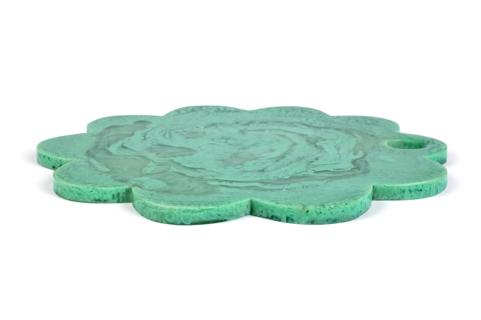 Scallop Resin Cheese Charcuterie Board, Green - 12 Inches