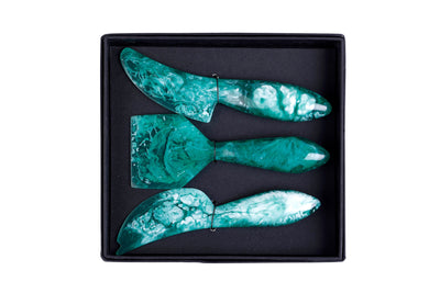 Resin Cheese Knife Set, Green 6 Inches Set of 3 - Casa Amarosa