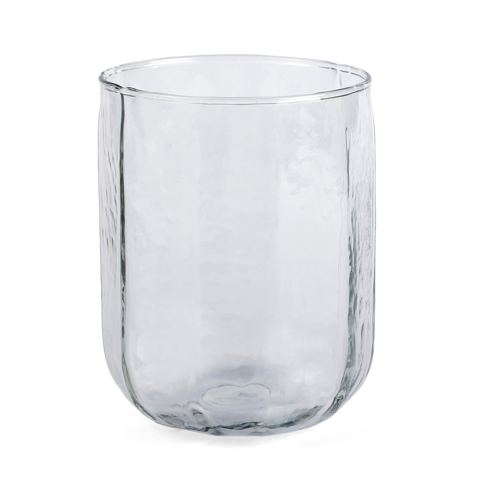 Hammered Water Glass , Natural - 4 X 3 Inches