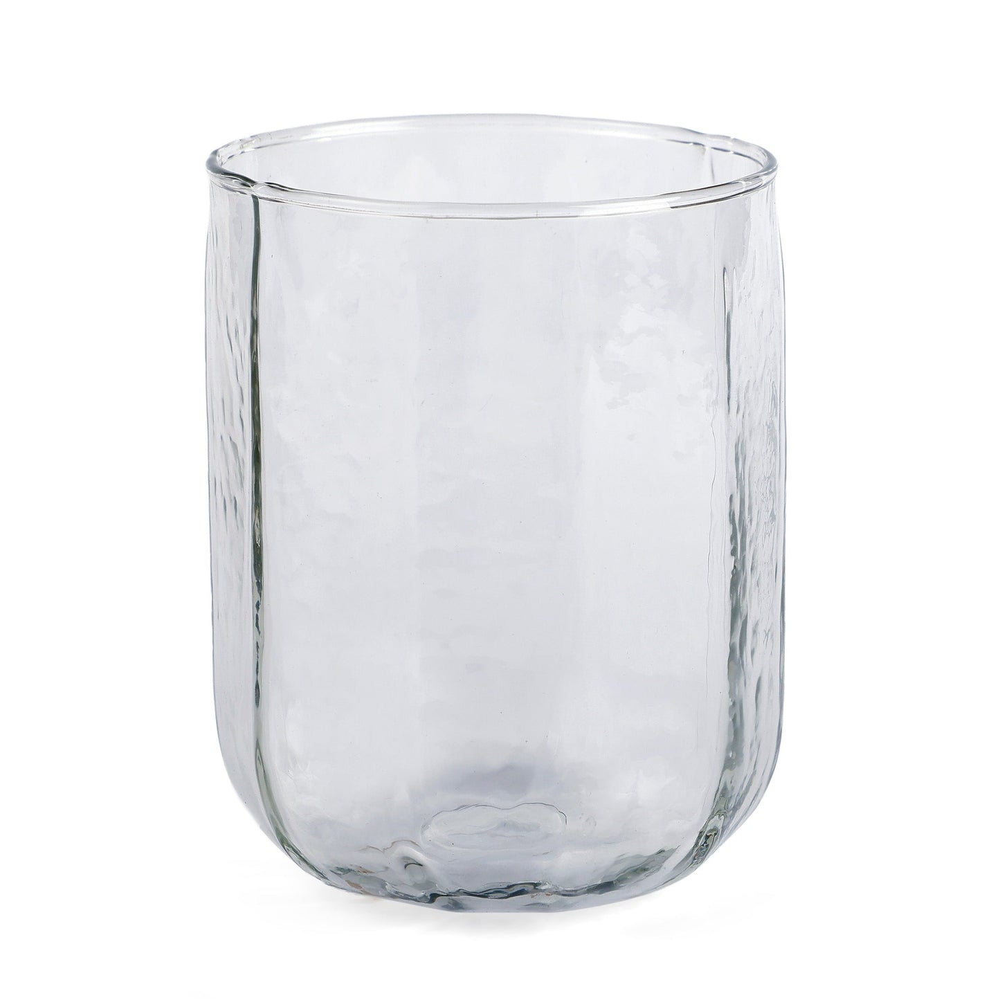 Hammered Water Glass , Natural - 4 X 3 Inches