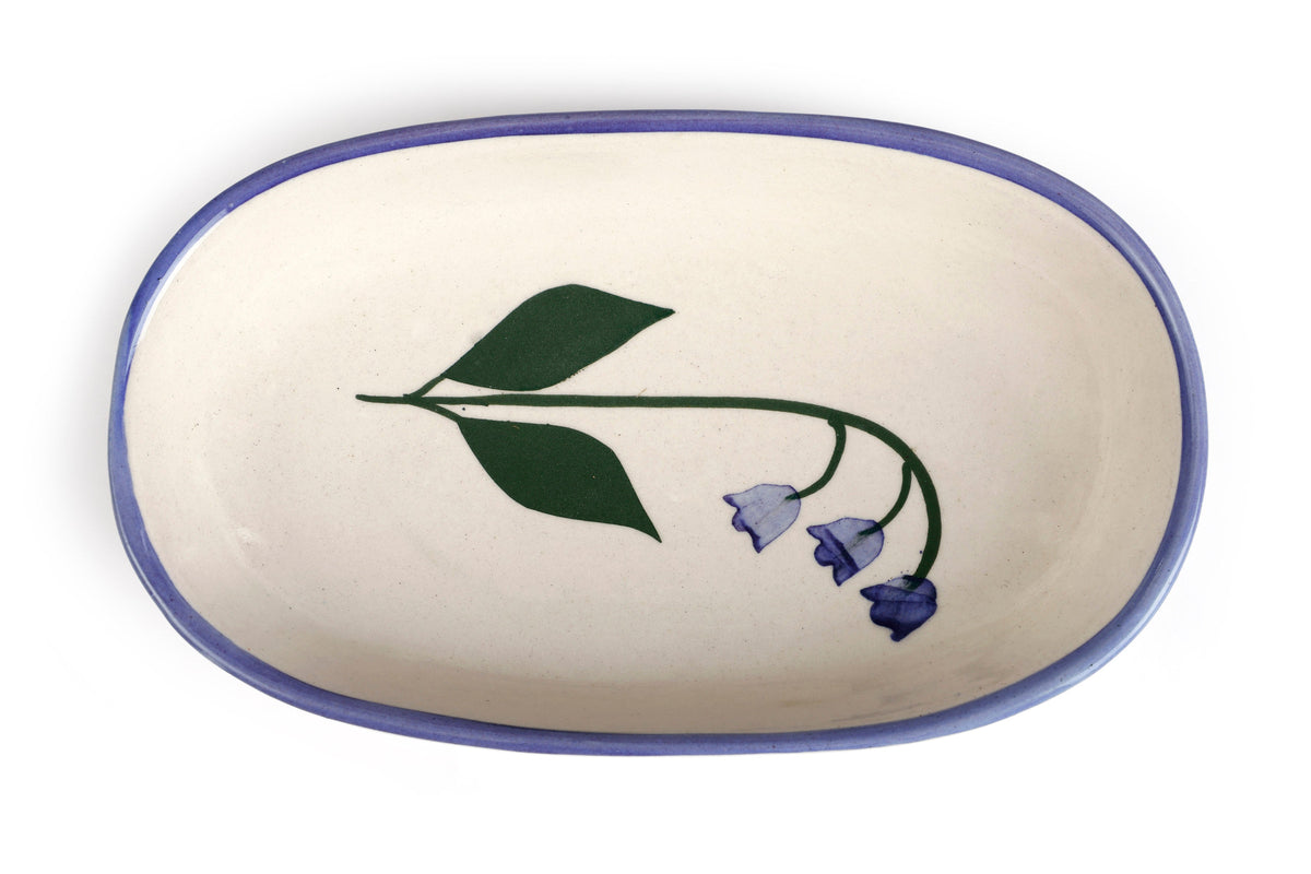 Handmade Ceramic Serving Bowl Blue Bell 1.5x8x4 Inches Set of 4 - Casa Amarosa