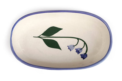 Handmade Ceramic Serving Bowl Blue Bell 1.5x8x4 Inches Set of 4 - Casa Amarosa