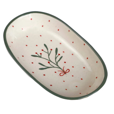 Handmade Ceramic Serving Bowl Mist 1.5x8x4 Inches Set of 4 - Casa Amarosa