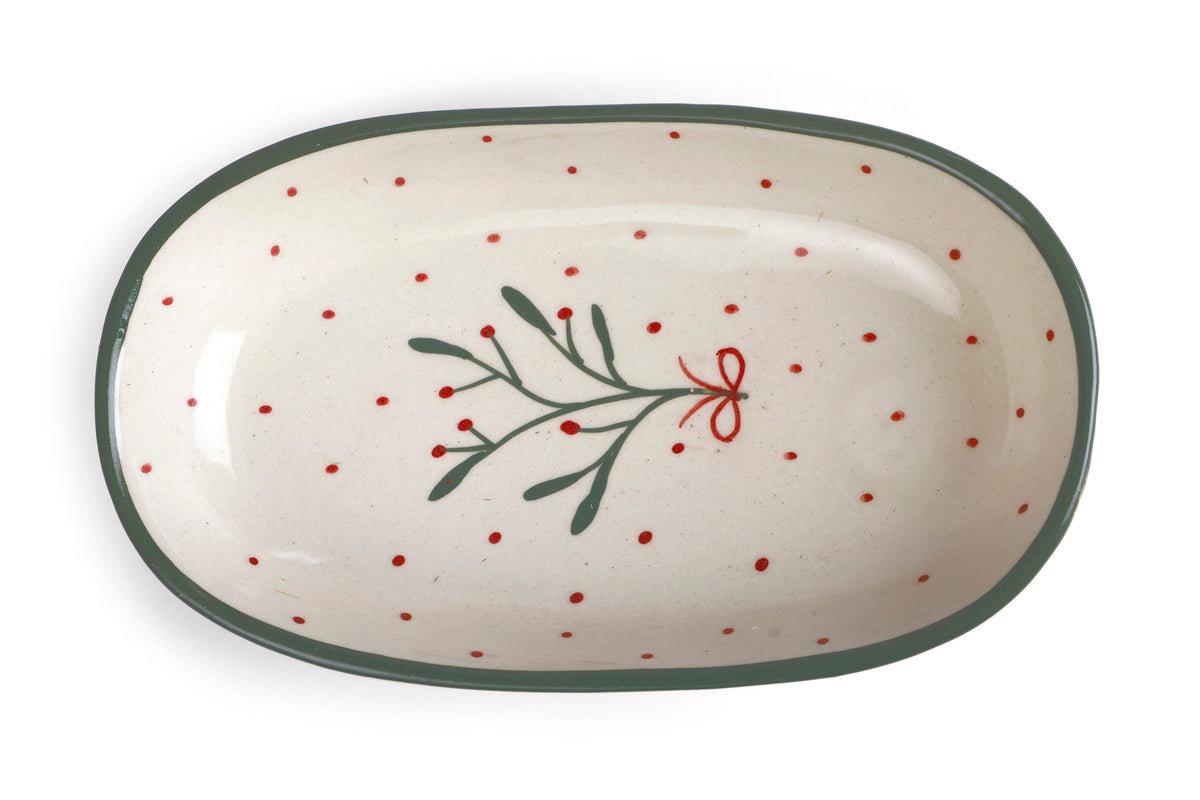 Handmade Ceramic Serving Bowl Mist 1.5x8x4 Inches Set of 4 - Casa Amarosa