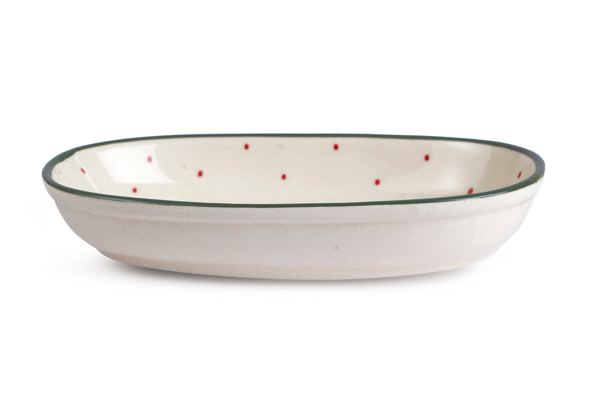 Handmade Ceramic Serving Bowl Mist 1.5x8x4 Inches Set of 4 - Casa Amarosa