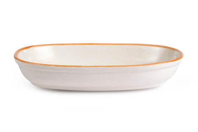 Handmade Ceramic Serving Bowl Amber 1.5x8x4 Inches Set of 4 - Casa Amarosa