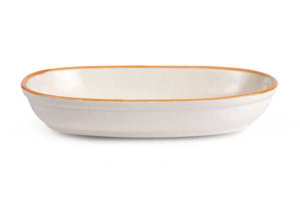 Handmade Ceramic Serving Bowl Amber 1.5x8x4 Inches Set of 4 - Casa Amarosa