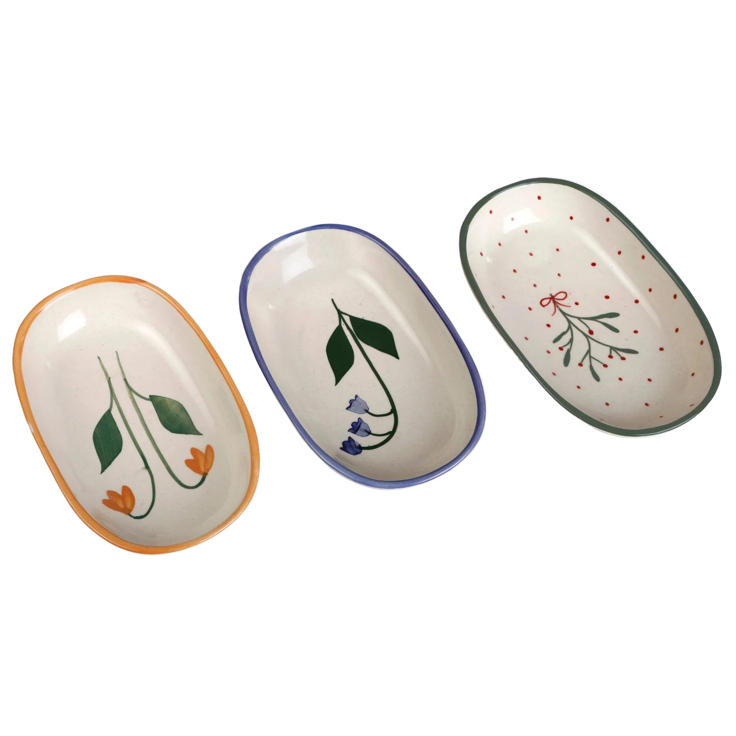 Handmade Ceramic Serving Bowl - Mist , 1.5 x 8 x 4 Inches - Set of 4