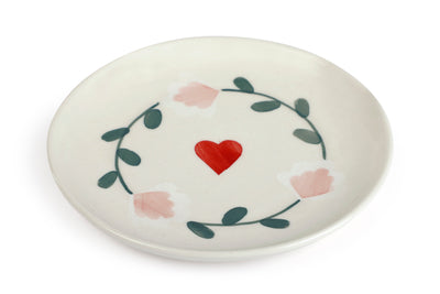 Ceramic Dessert Plates Amour Petal 7 Inches Set of 4 - Casa Amarosa