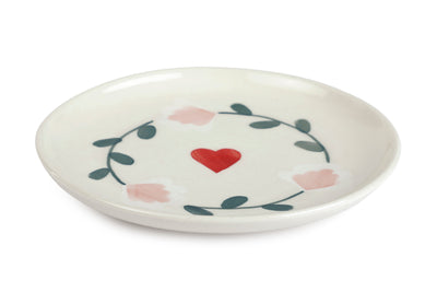 Ceramic Dessert Plates Amour Petal 7 Inches Set of 4 - Casa Amarosa