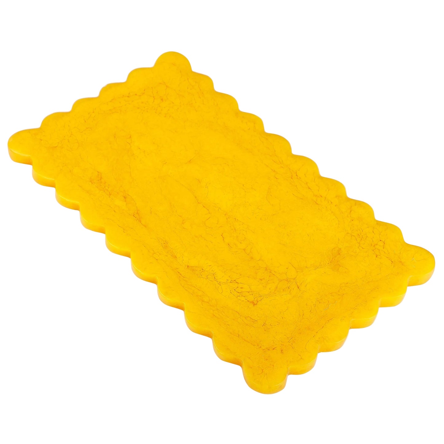 Scallop Rectangular Resin Cheese Board – Mustard , 14 Inches