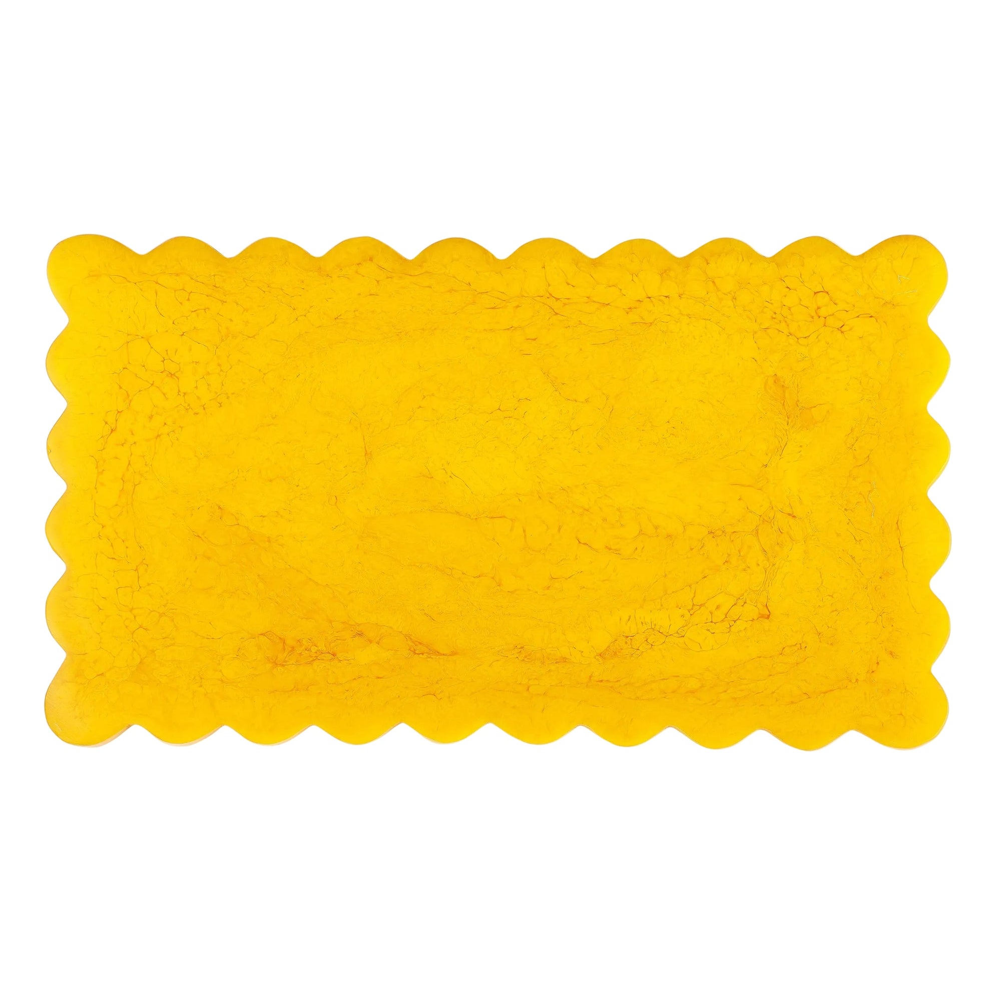 Scallop Rectangular Resin Cheese Board – Mustard , 14 Inches