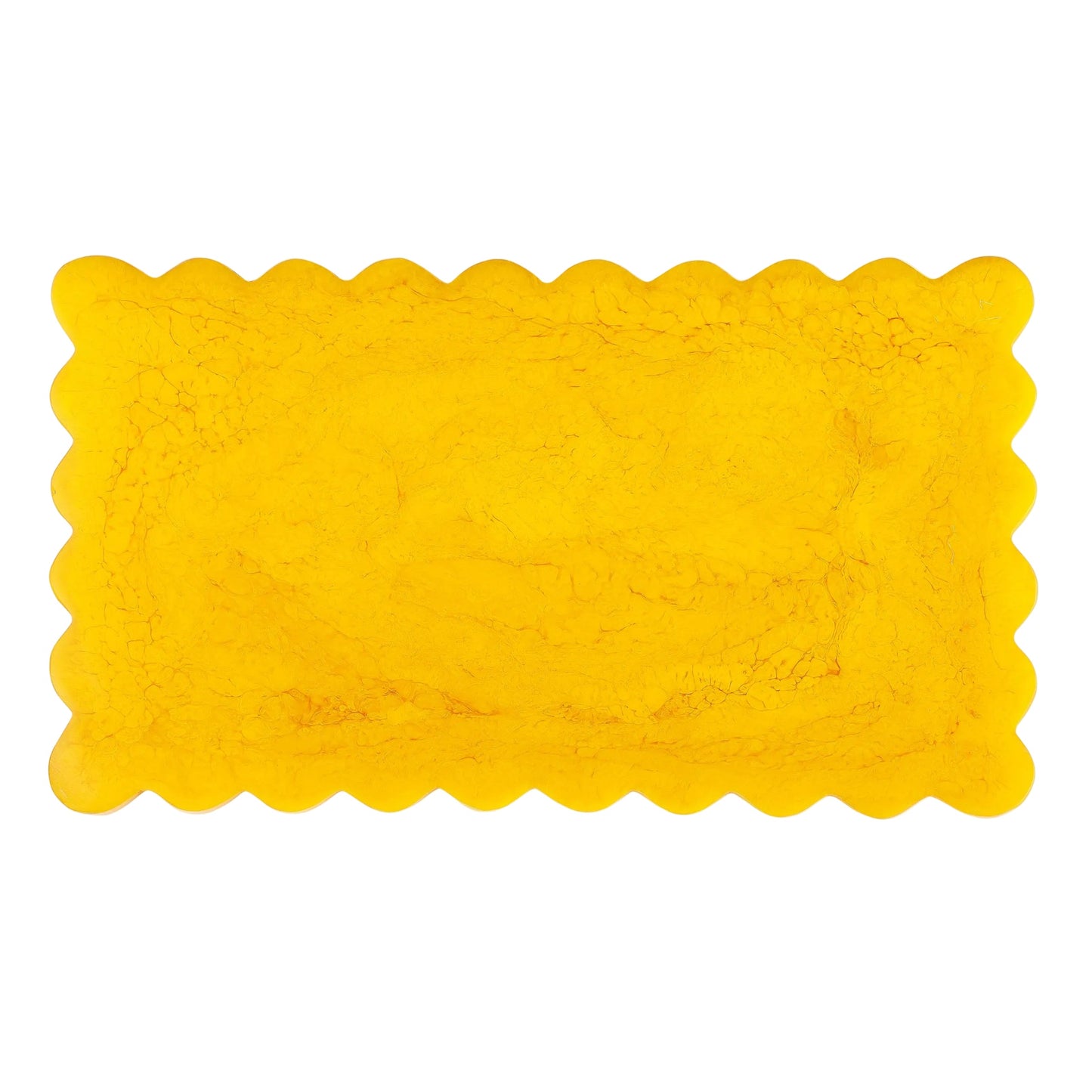 Scallop Rectangular Resin Cheese Board – Mustard , 14 Inches