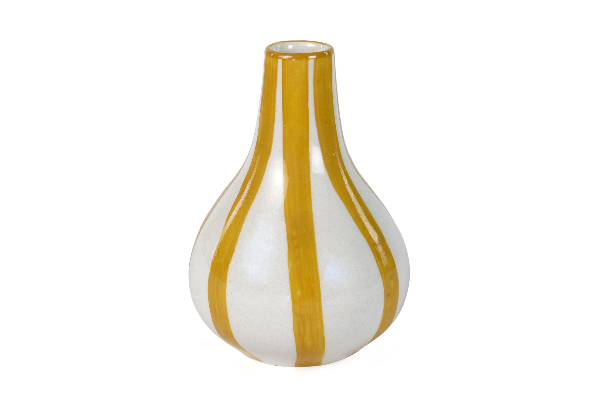 Ceramic Stripe Bud Vase, Yellow (SET OF 2)