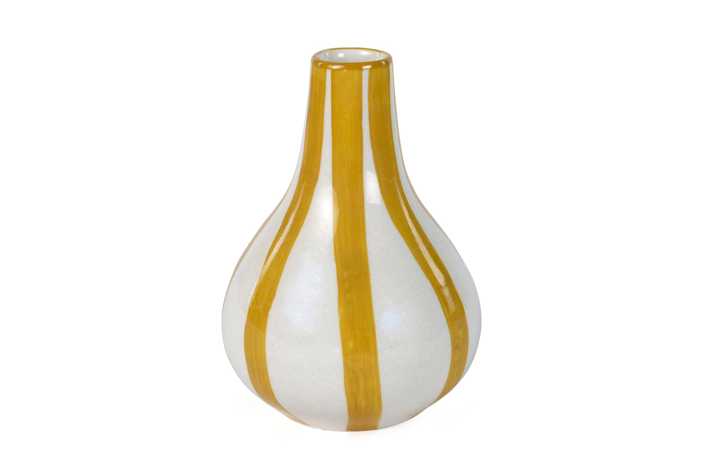 Ceramic Stripe Bud Vase, Yellow (SET OF 2)