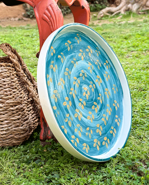 HANDCRAFTED PETROL SERVING PLATE