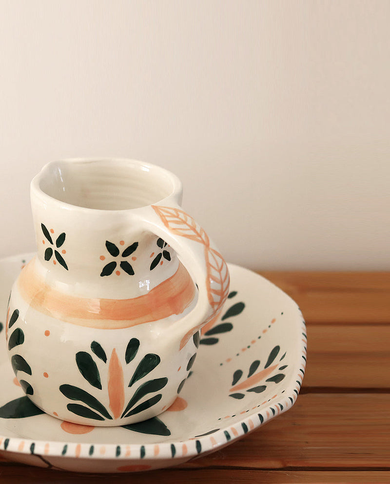 Grecian Leaf Ceramic Carafe