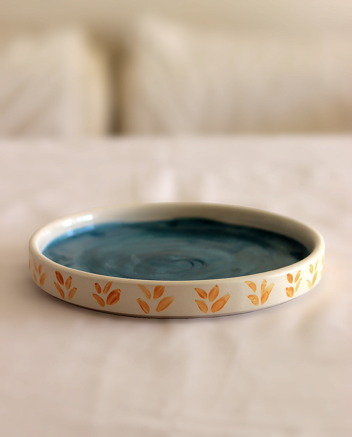 HAND PAINTED DESSERT PLATE GREECE