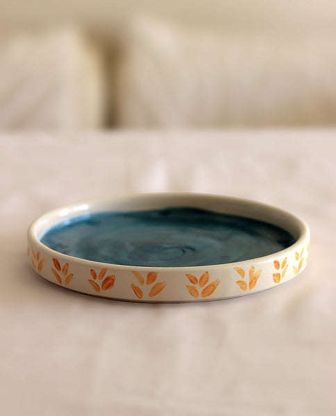 HAND PAINTED DESSERT PLATE GREECE
