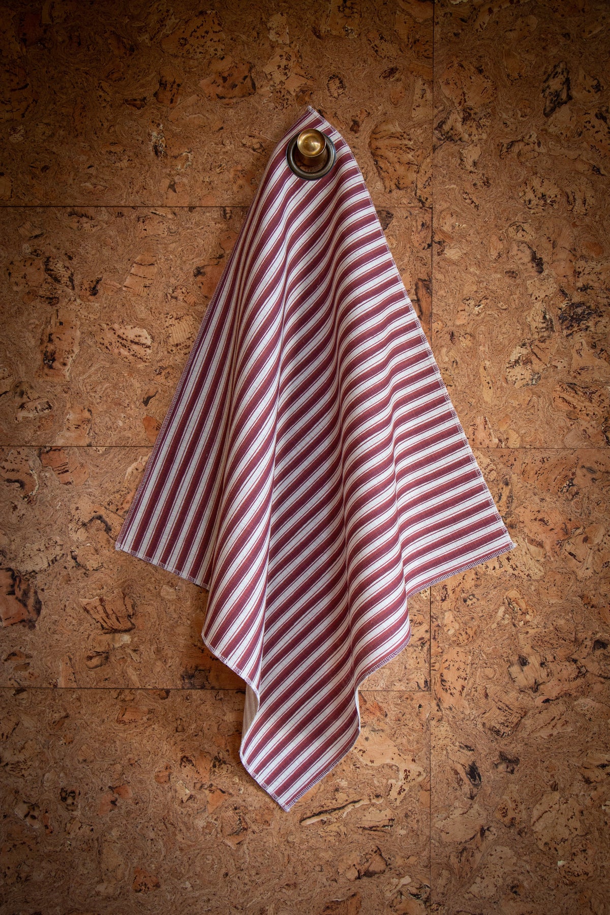 Modern Ticking Fabric -  Claret