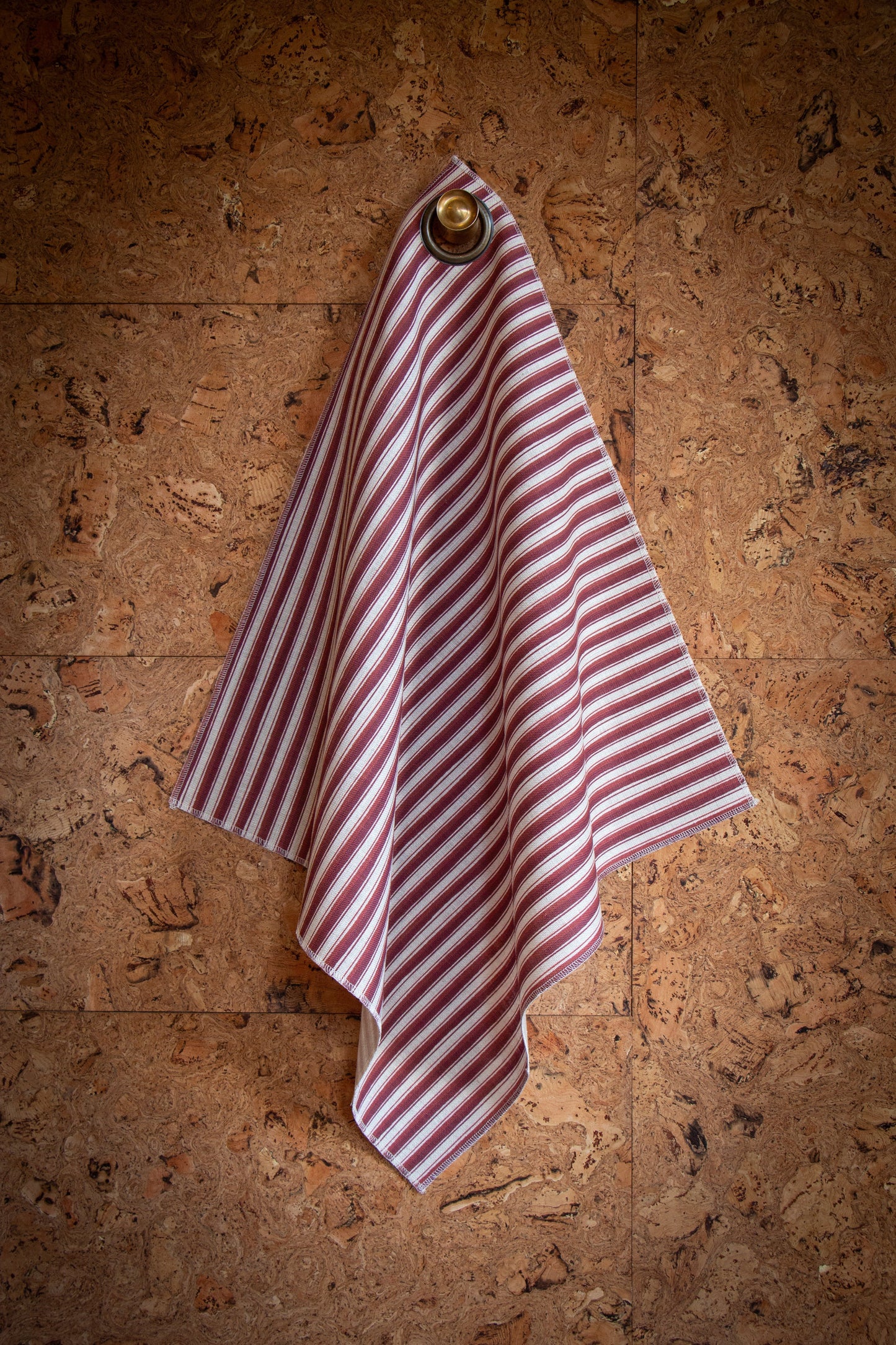 Modern Ticking Fabric -  Claret