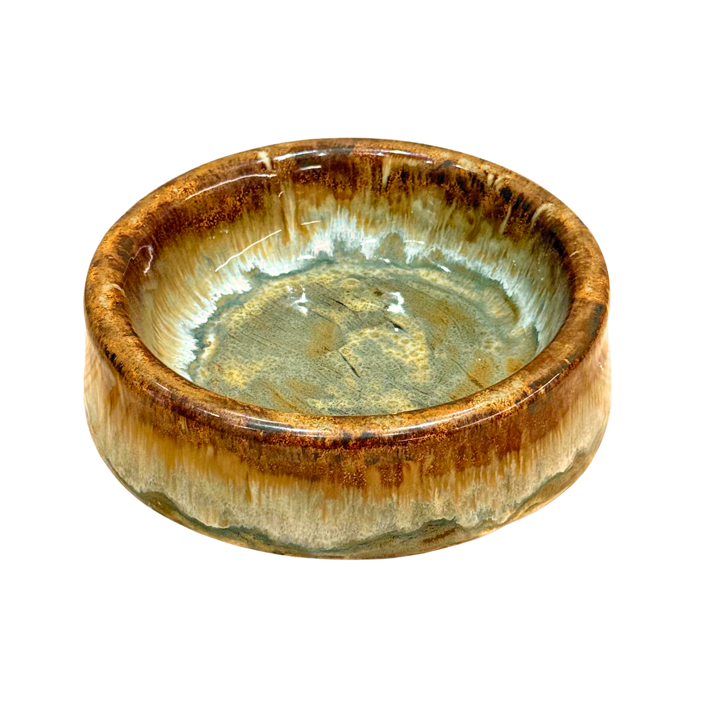 Handmade Ceramic Dog Bowl - Green