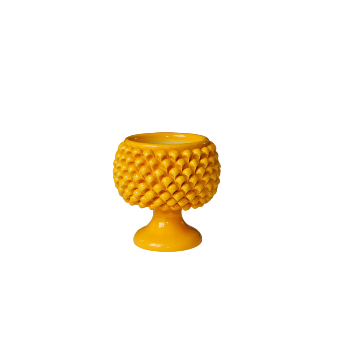 Handmade Ceramic Pine Cone Planter Vase - Yellow