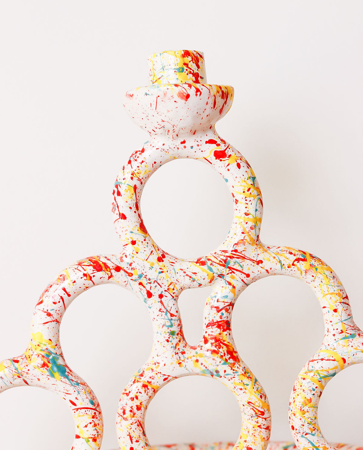 Colorful abstract sculpture on a white background