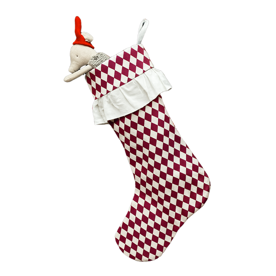 Harlequin Ruffled Stocking - Mulled Wine