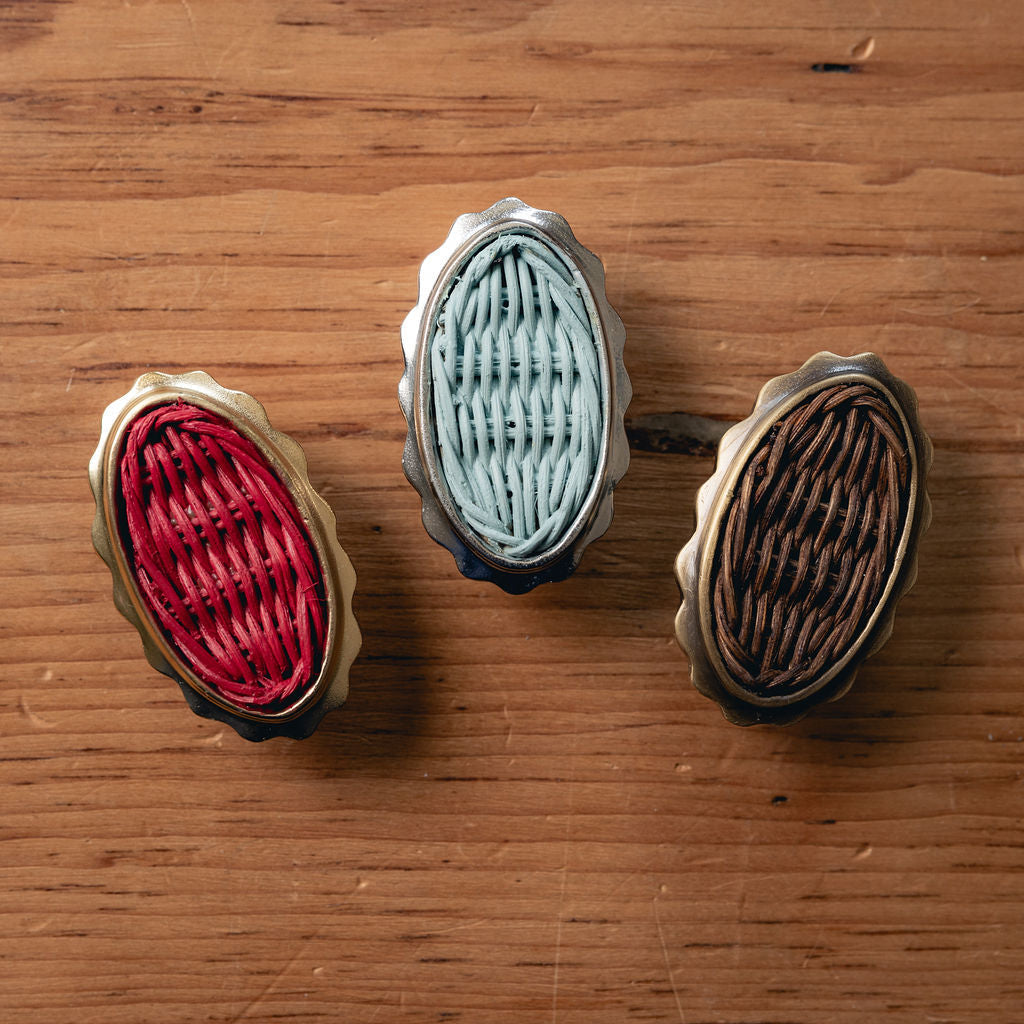 Delilah Brass & Rattan Oval Cabinet Knob