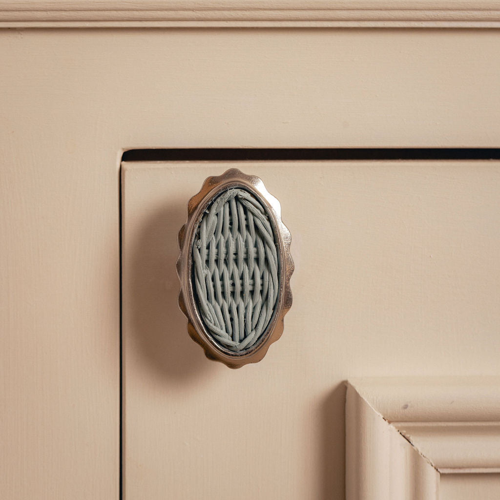 Delilah Brass & Rattan Oval Cabinet Knob