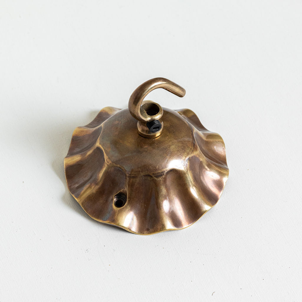 Wave Ceiling Rose, Lacquered Brass
