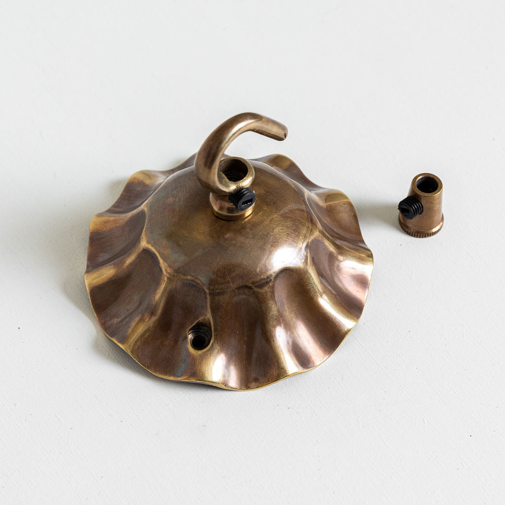 Wave Ceiling Rose, Aged Brass