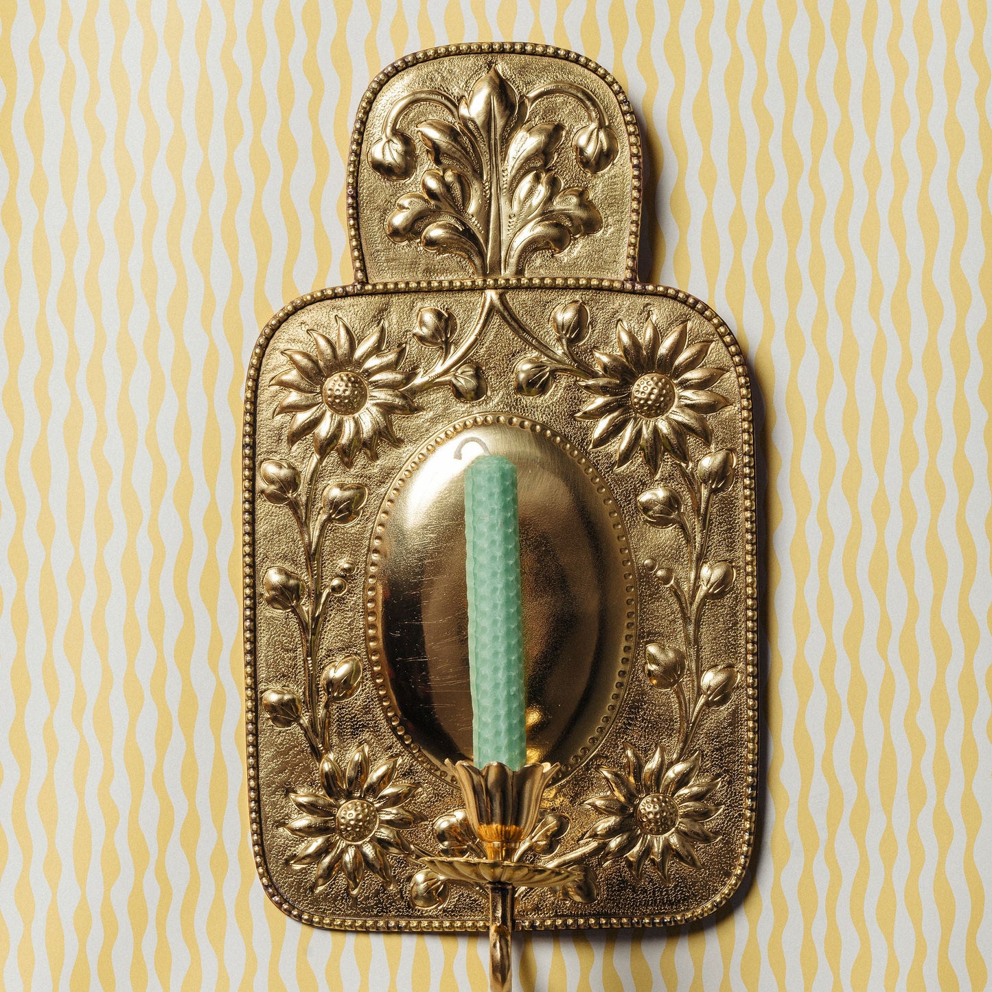 Sunflower Brass Wall Sconce