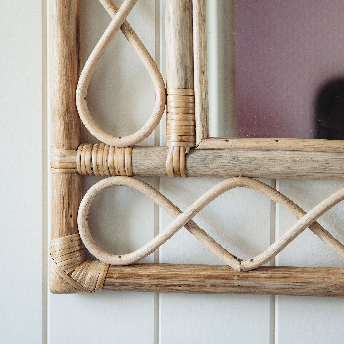 Retro Rattan Mirror, Natural