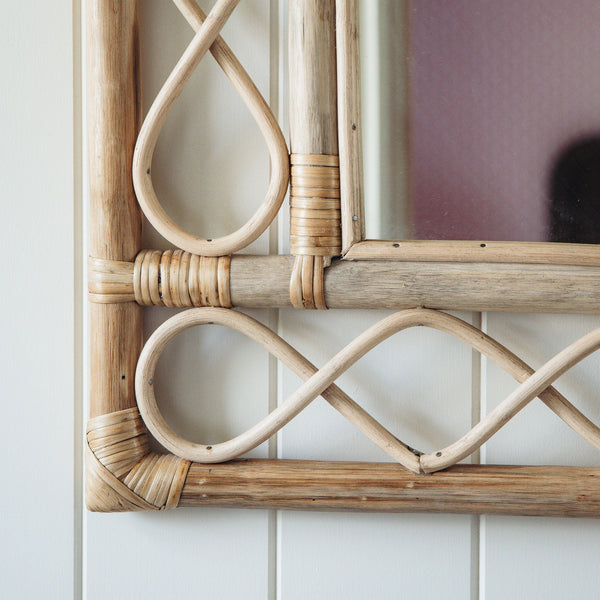 Retro Rattan Mirror, Natural