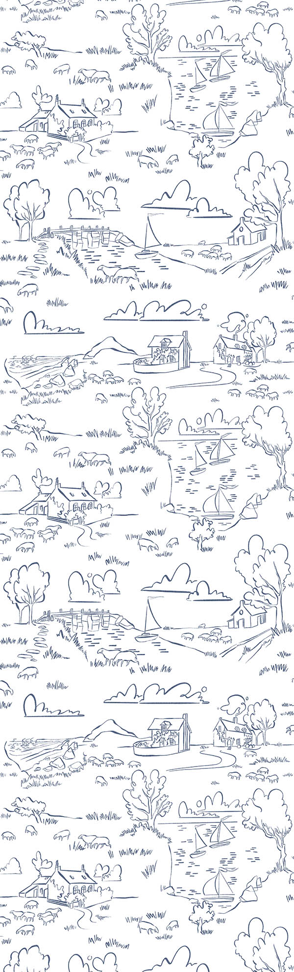 Helford Wallpaper – FERRY BLUE