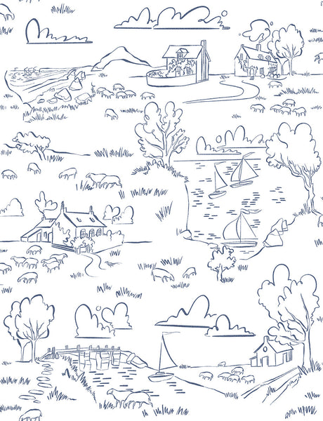 Helford Wallpaper – FERRY BLUE