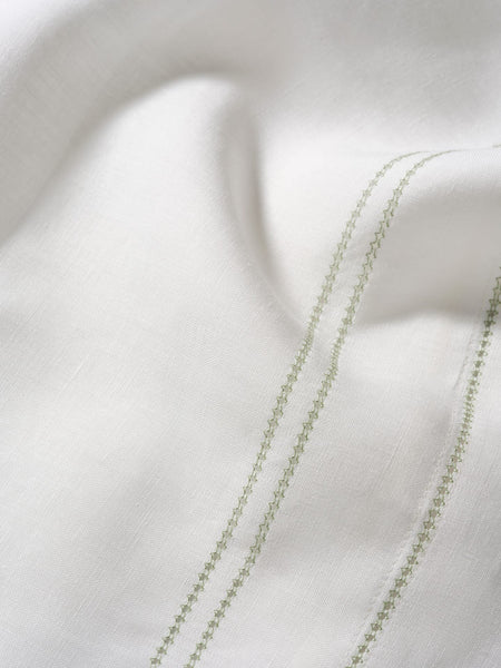 Top Sheet Hemstitch Botanical Green