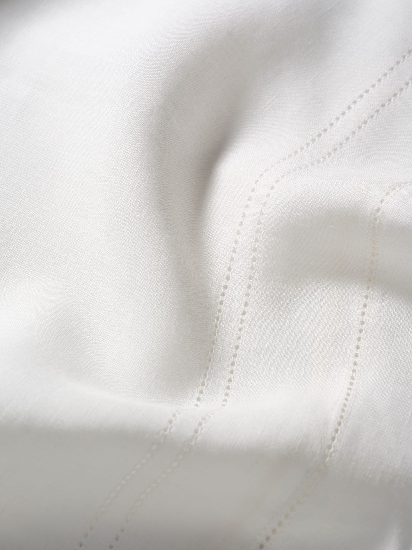 Bed Linen Set Ivory White Hemstitch