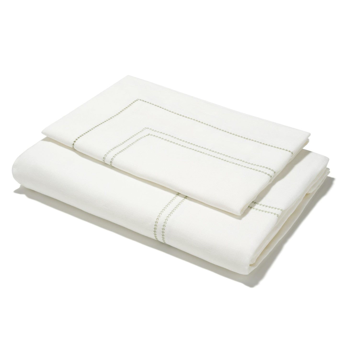 Bed Linen Set Hemstitch Botanical Green