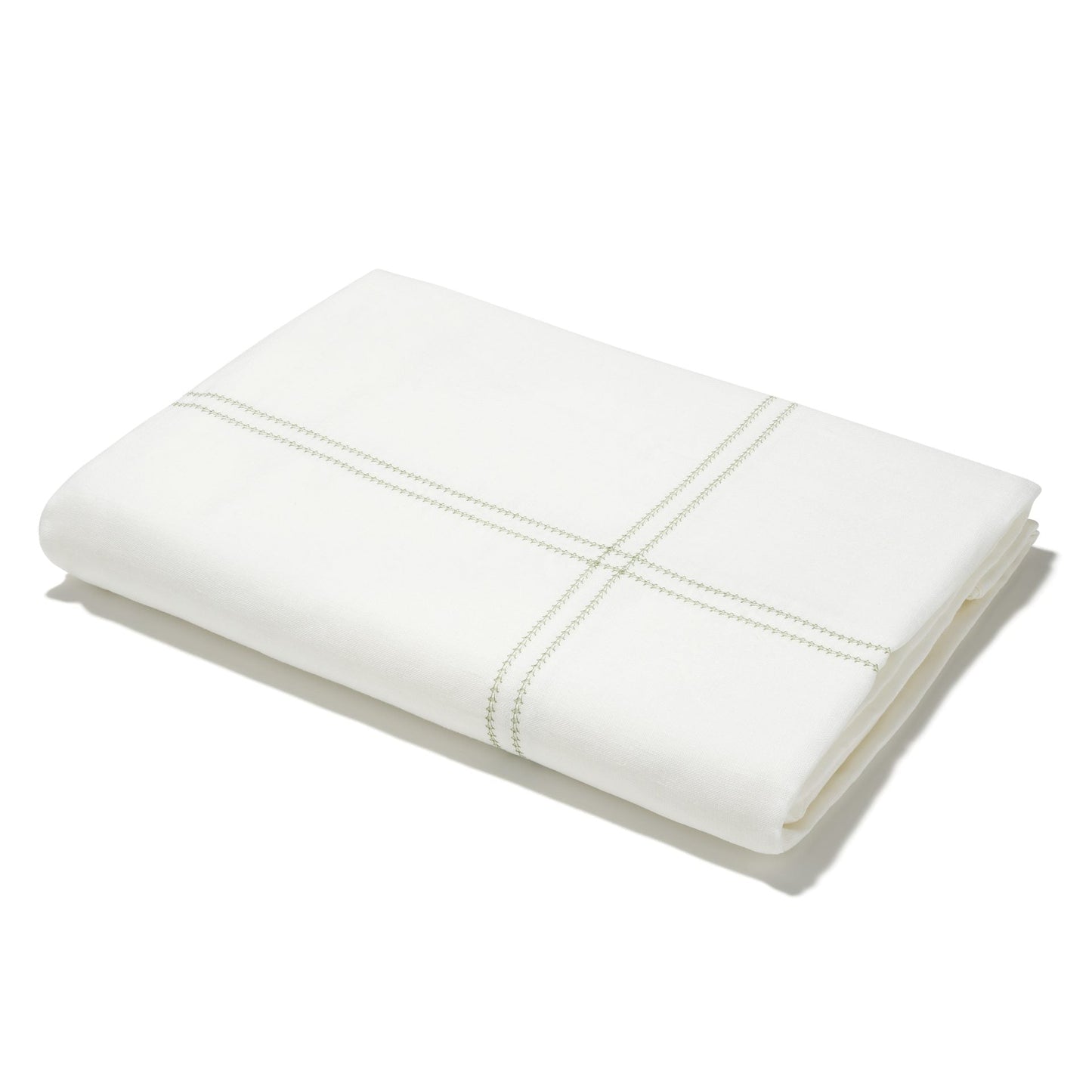 Duvet Cover Hemstitch Botanical Green