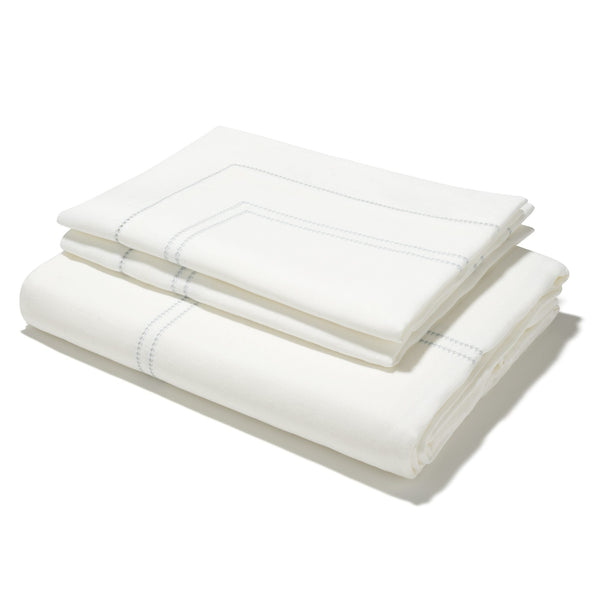 Bed Linen Set Hemstitch Chambray Blue