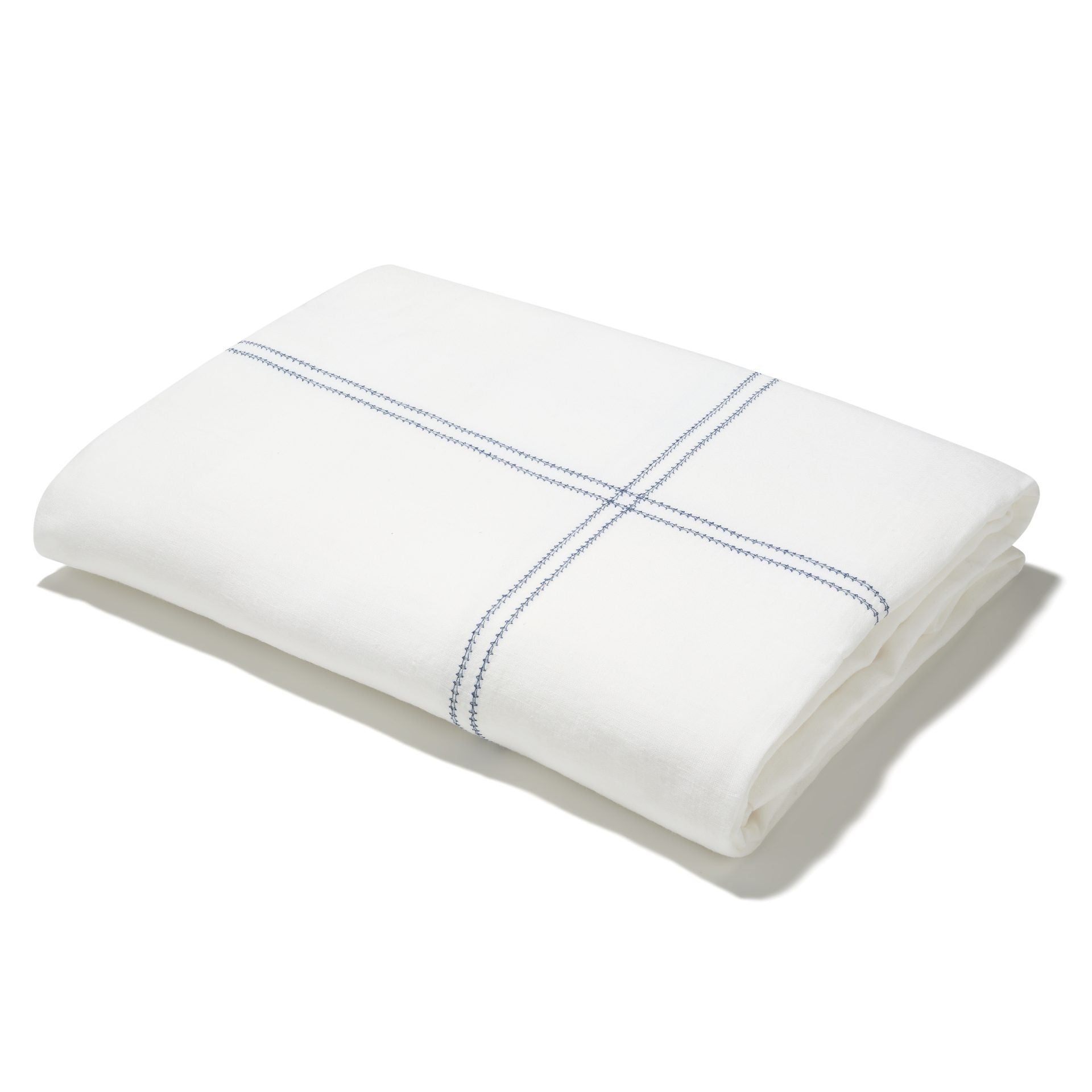 Duvet Cover Hemstitch Prussian Blue