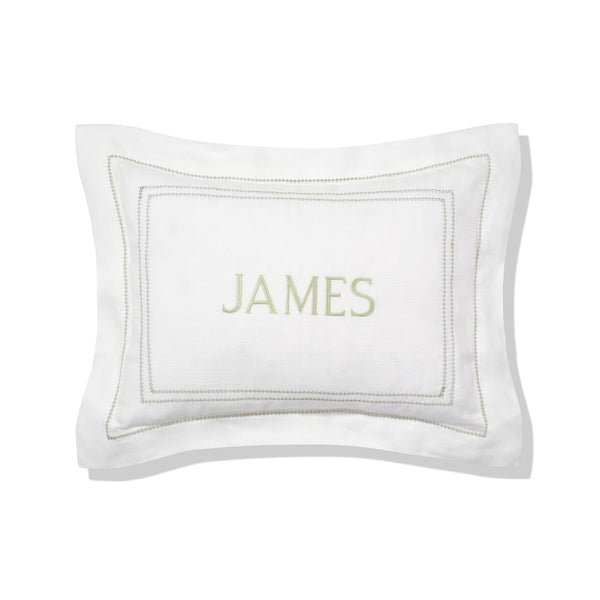 Boudoir Pillow with Hemstitch in Botanical Green